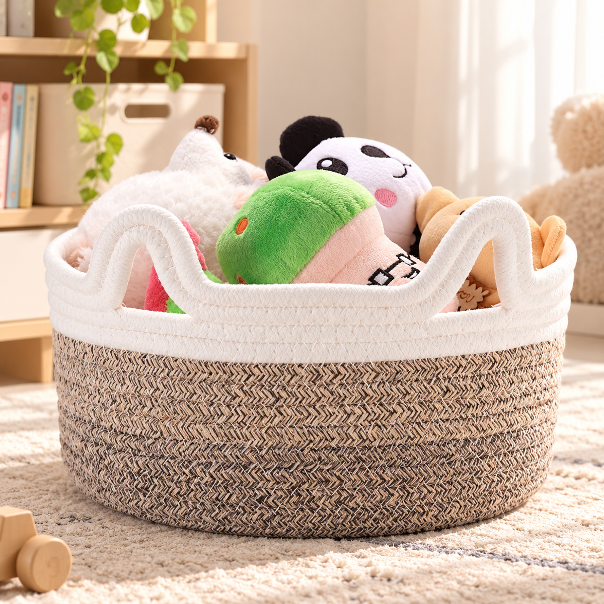 Handcrafted Tri-Tone Petite Basket
