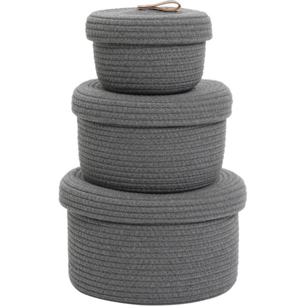 Handwoven Storage Baskets with Lid (Set of 3)