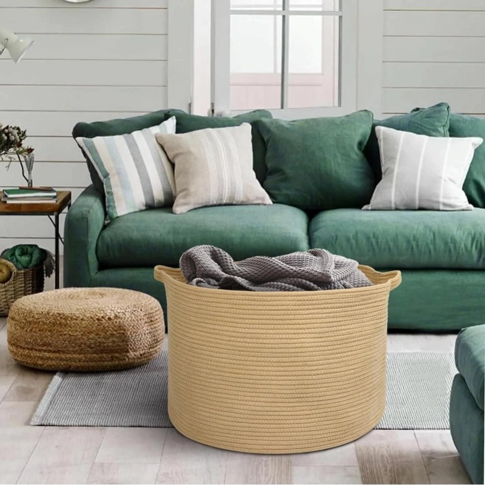 Handcrafted Large Floor Storage Basket