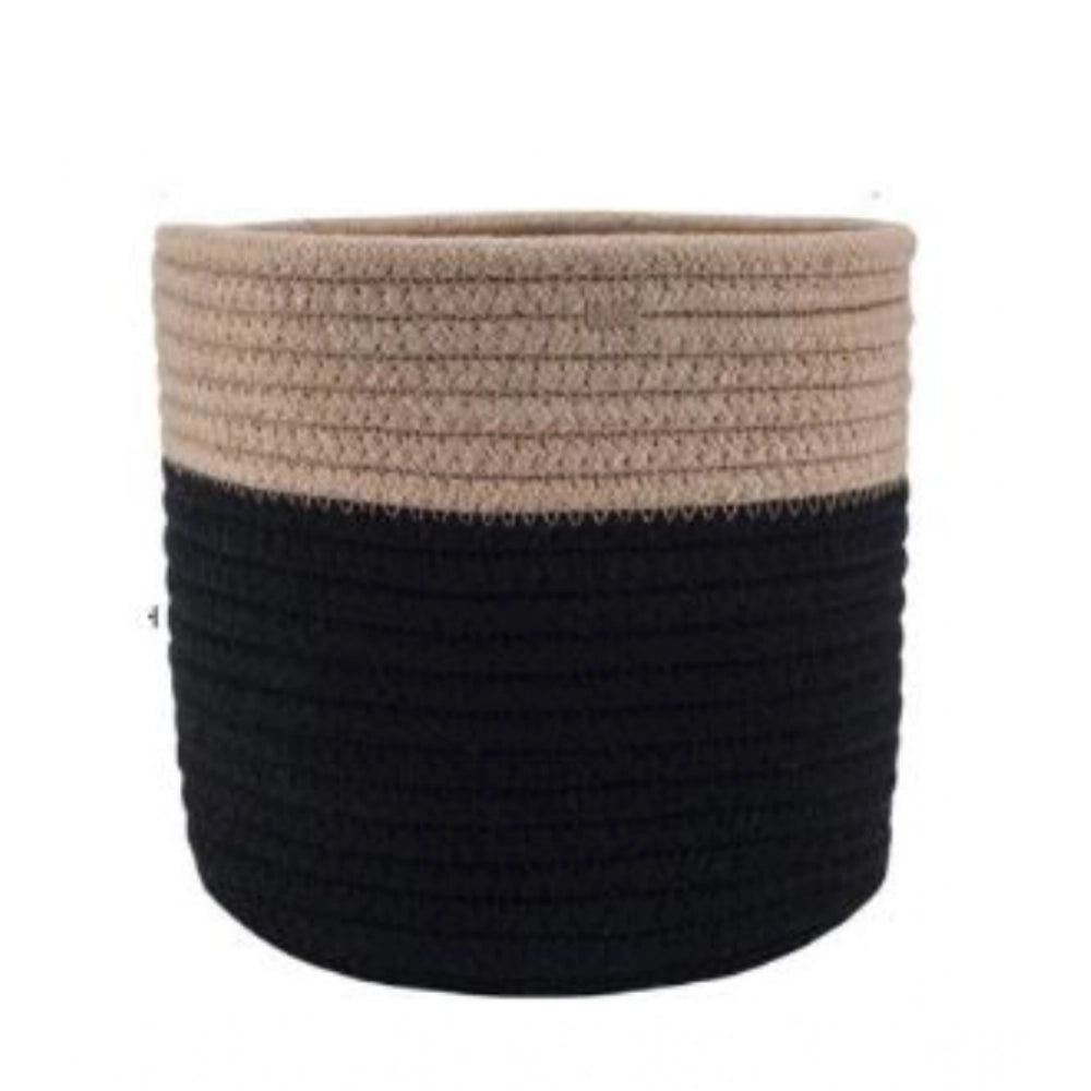 Handcrafted Two-Tone Woven Planter Cover