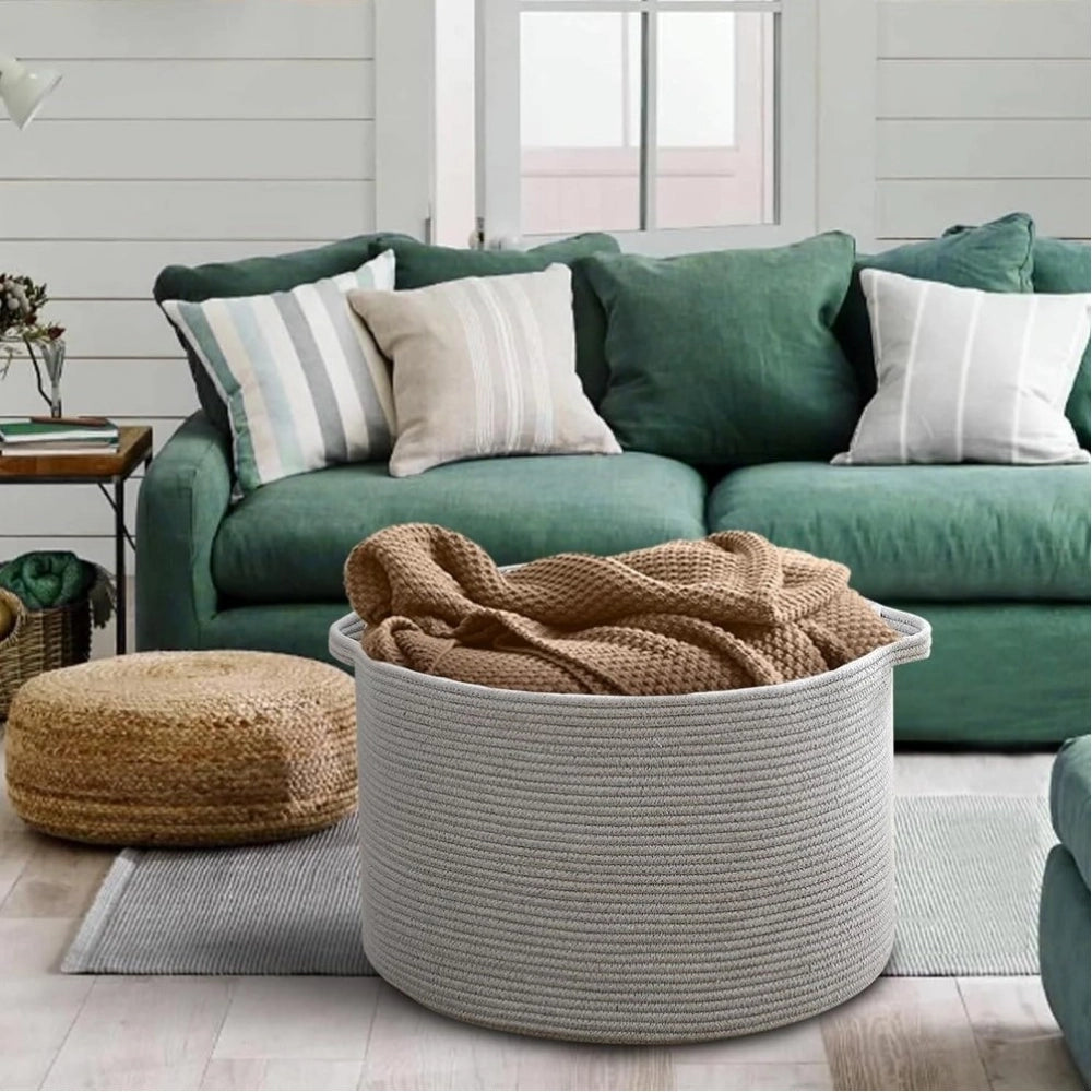 Handcrafted Large Floor Storage Basket