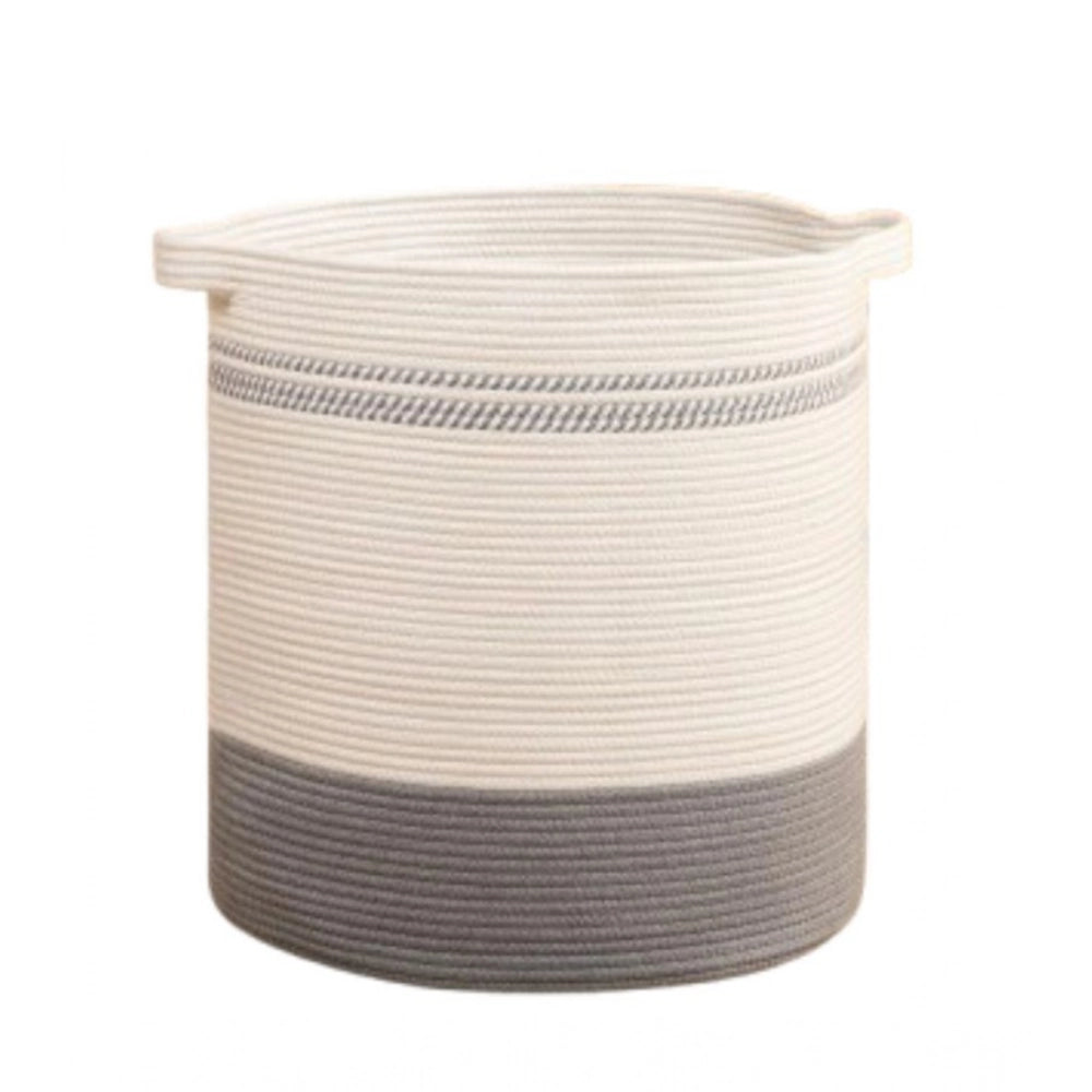 Handcrafted Two-Tone Tall Floor Basket