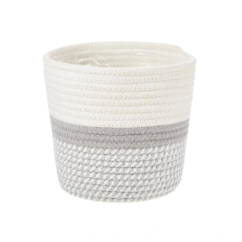 Handcrafted Two-Tone Woven Planter Cover