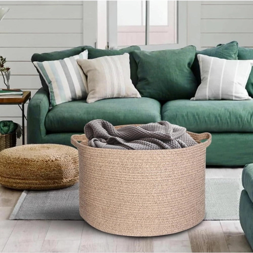 Handcrafted Large Floor Storage Basket