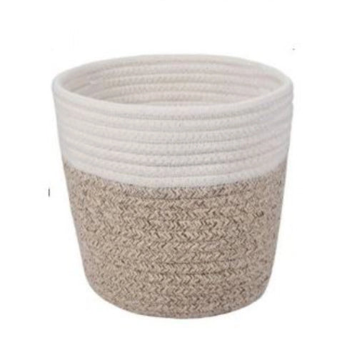 Handcrafted Two-Tone Woven Planter Cover
